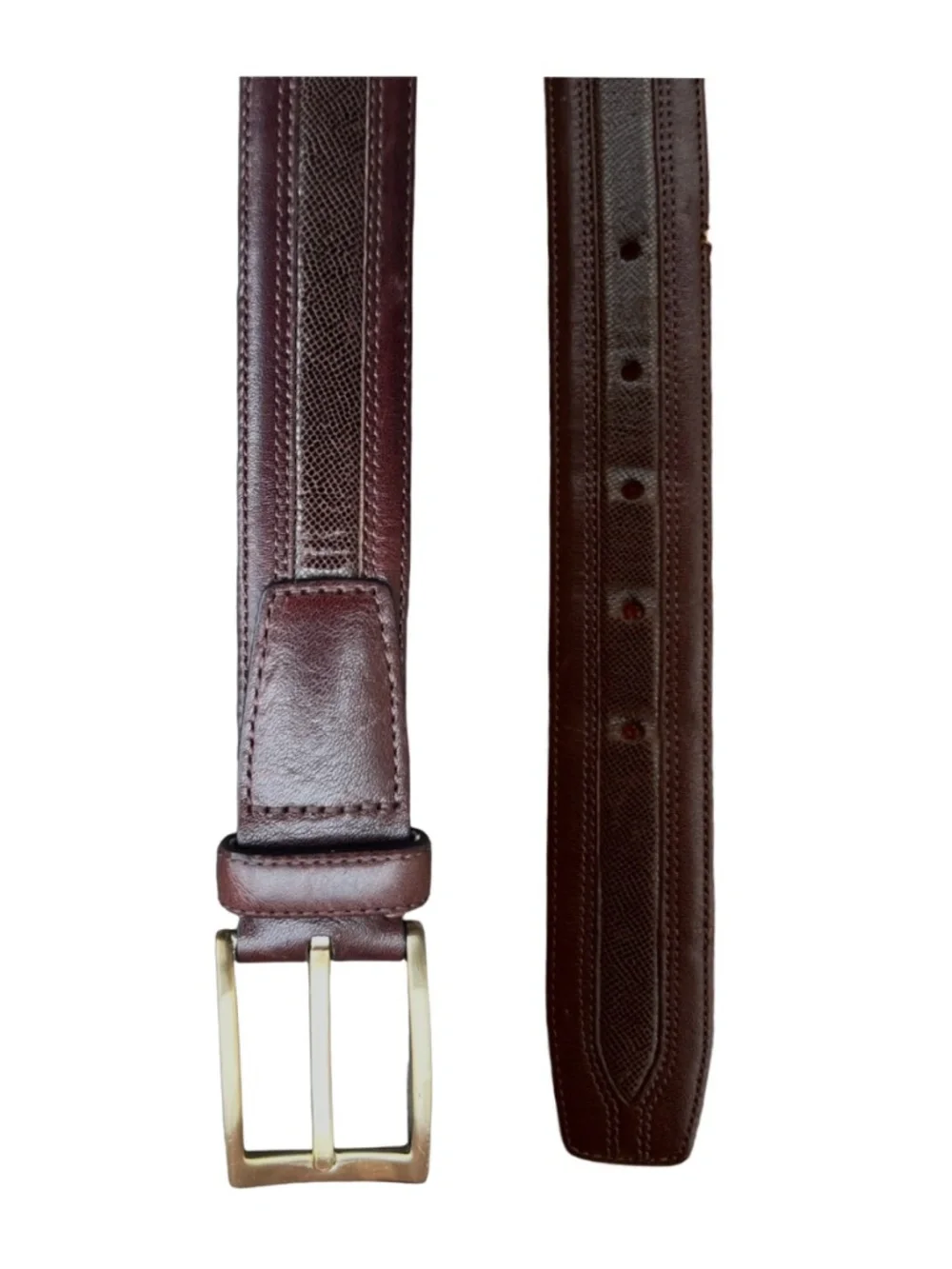 DONALD TRUMP Men’s Brown Leather Belt Size 44/110 Brass Buckle 11TR0108